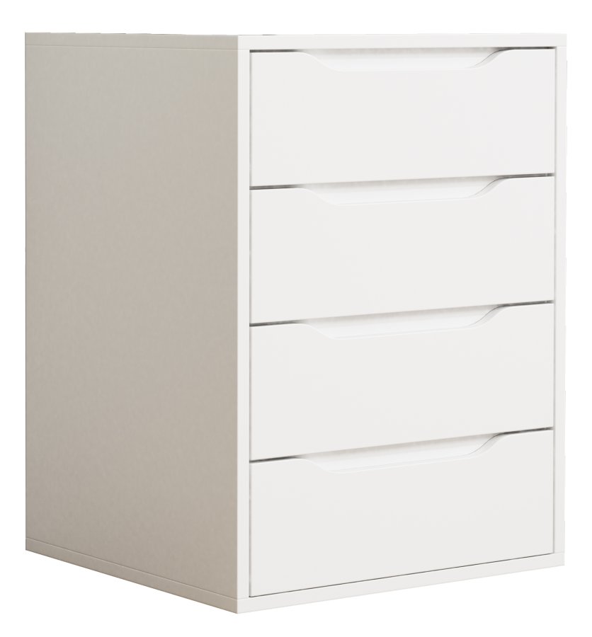 VCM NORDIC Malira M sengebord, m. 4 skuffer - hvid tr (46x42)