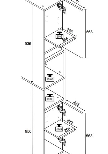 VCM NORDIC Malira badevrelseskab Hj, m. 2 lger og 3 hylder - hvid/natur melamin