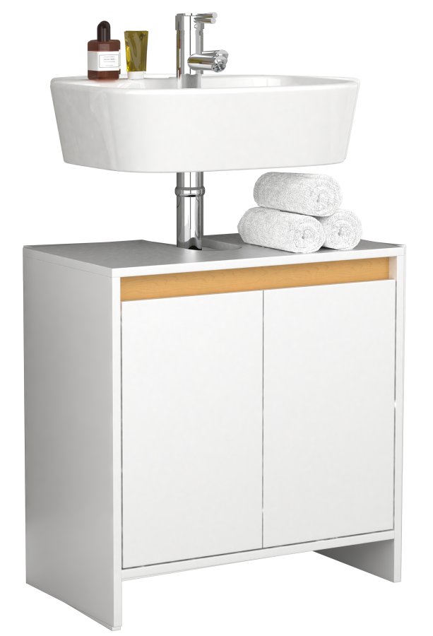 VCM NORDIC Malira badevrelsesunderskab til hndvask, m. 2 lger - hvid/natur melamin