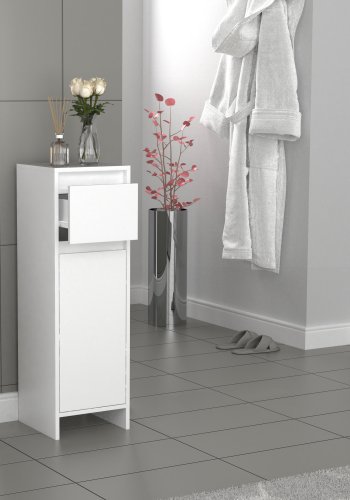 VCM NORDIC Malira badevrelseskab Midi, m. 1 lge, 1 skuffe, 1 hylde - hvid melamin