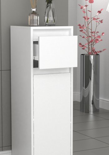 VCM NORDIC Malira badevrelseskab Midi, m. 1 lge, 1 skuffe, 1 hylde - hvid melamin