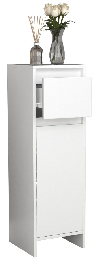 VCM NORDIC Malira badevrelseskab Midi, m. 1 lge, 1 skuffe, 1 hylde - hvid melamin