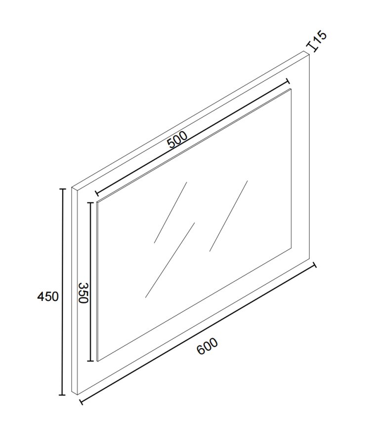 VCM NORDIC Malira badevrelsesspejl, rektangulr - spejlglas og hvid tr (45x60)