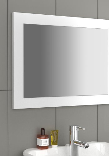 VCM NORDIC Malira badevrelsesspejl, rektangulr - spejlglas og hvid tr (45x60)