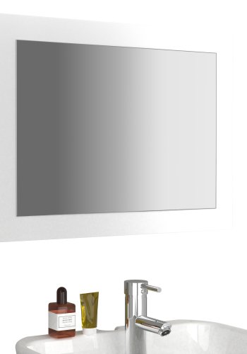 VCM NORDIC Malira badevrelsesspejl, rektangulr - spejlglas og hvid tr (45x60)