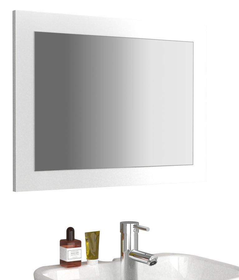 VCM NORDIC Malira badevrelsesspejl, rektangulr - spejlglas og hvid tr (45x60)