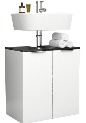 VCM NORDIC Donali badevrelsesunderskab til hndvask, m. 2 lger - hvid/sort melamin