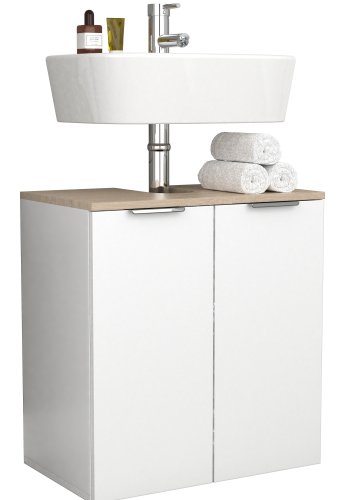 VCM NORDIC Donali badevrelsesunderskab til hndvask, m. 2 lger - hvid/natur melamin