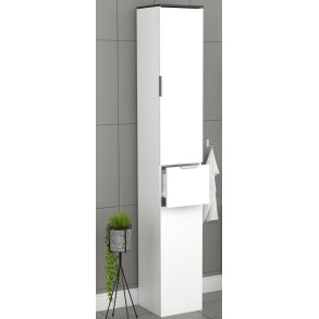 VCM NORDIC Donali badevrelseskab Hj, m. 2 lger, 1 skuffe, 3 hylder - hvid/sort melamin