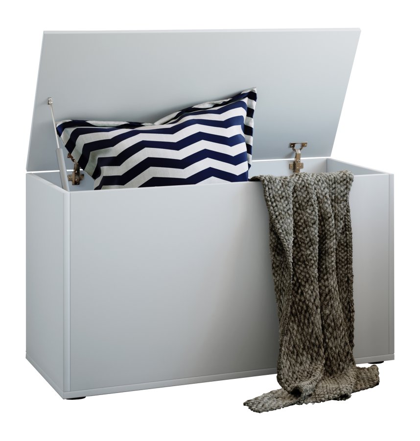 VCM NORDIC Bendola opbevaringskasse, m. lg, rektangulr - hvid tr (82x44)