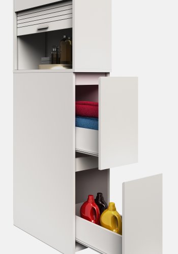 VCM NORDIC Tasalo rumdeler badevrelsesskab, m. 1 rullelge, 2 skuffer - hvid tr