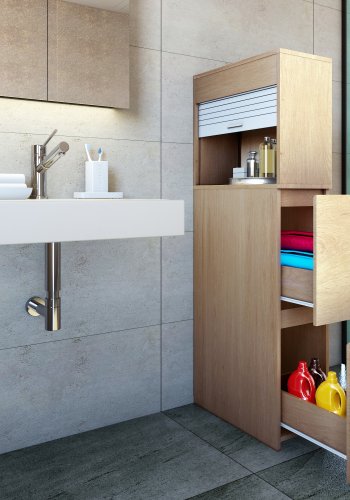 VCM NORDIC Tasalo rumdeler badevrelsesskab, m. 1 rullelge, 2 skuffer - natur tr