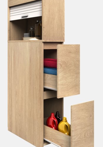 VCM NORDIC Tasalo rumdeler badevrelsesskab, m. 1 rullelge, 2 skuffer - natur tr