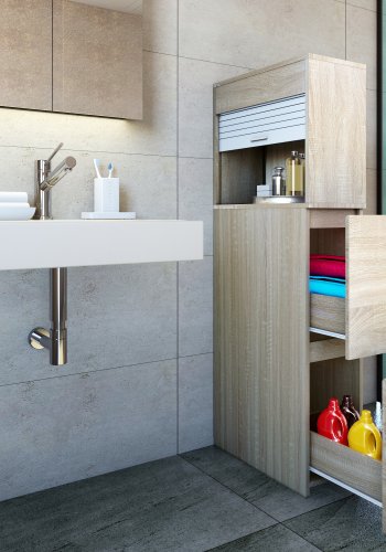 VCM NORDIC Tasalo rumdeler badevrelsesskab, m. 1 rullelge, 2 skuffer - natur tr