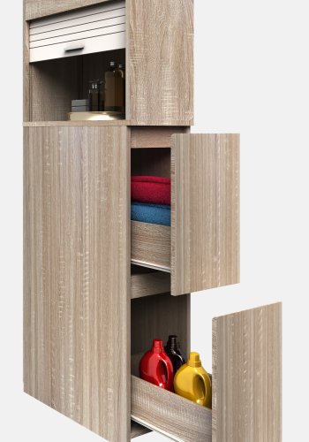 VCM NORDIC Tasalo rumdeler badevrelsesskab, m. 1 rullelge, 2 skuffer - natur tr