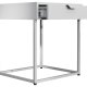 VCM NORDIC Flokas S sengebord, m. 1 skuffe - hvid metal (43x41)