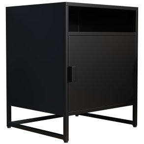 VCM NORDIC Flokas L sengebord, m. 1 bent rum og 1 lge - sort metal (45x40)