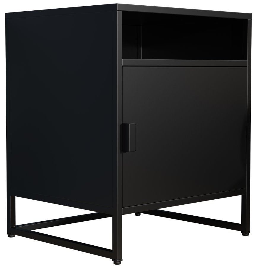 VCM NORDIC Flokas L sengebord, m. 1 bent rum og 1 lge - sort metal (45x40)