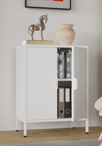 VCM NORDIC Flokas S skab, m. 2 lger og 1 hylde - hvid stl