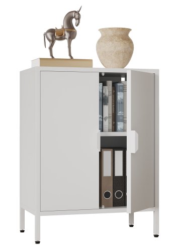 VCM NORDIC Flokas S skab, m. 2 lger og 1 hylde - hvid stl