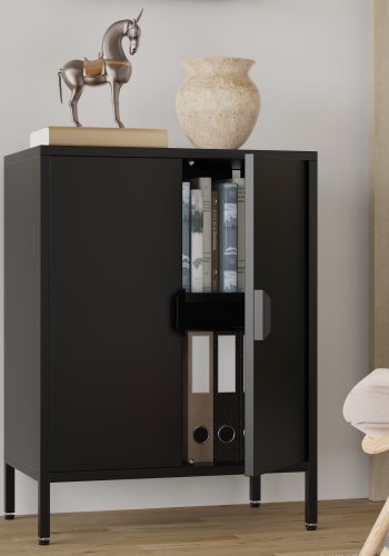 VCM NORDIC Flokas S skab, m. 2 lger og 1 hylde - sort stl