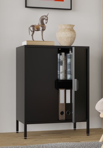 VCM NORDIC Flokas S skab, m. 2 lger og 1 hylde - sort stl