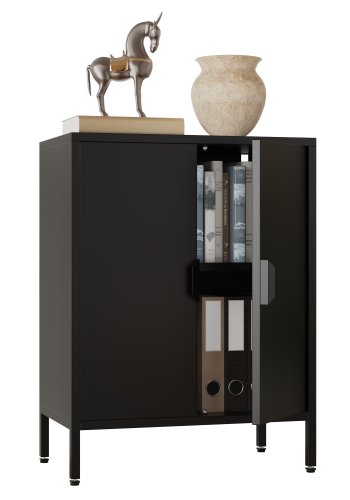 VCM NORDIC Flokas S skab, m. 2 lger og 1 hylde - sort stl