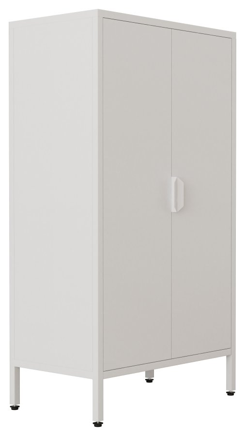 VCM NORDIC Flokas M skab, m. 2 lger og 1 hylde - hvid stl