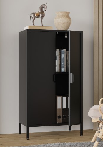 VCM NORDIC Flokas M skab, m. 2 lger og 1 hylde - sort stl