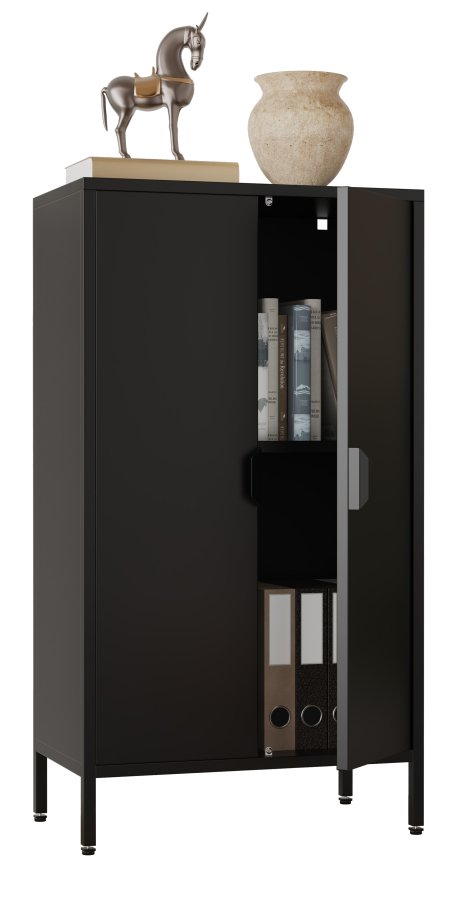 VCM NORDIC Flokas M skab, m. 2 lger og 1 hylde - sort stl