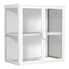 VCM NORDIC Flokas S vgskab, m. 2 lger og 1 hylde - glas og hvid stl