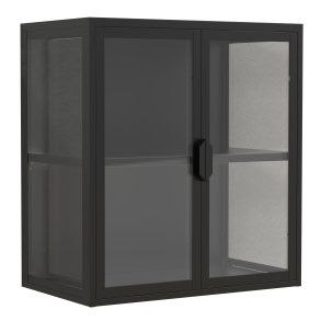 VCM NORDIC Flokas S vgskab, m. 2 lger og 1 hylde - glas og sort stl