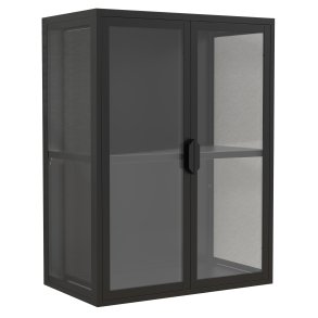 VCM NORDIC Flokas M vgskab, m. 2 lger og 1 hylde - glas og sort stl