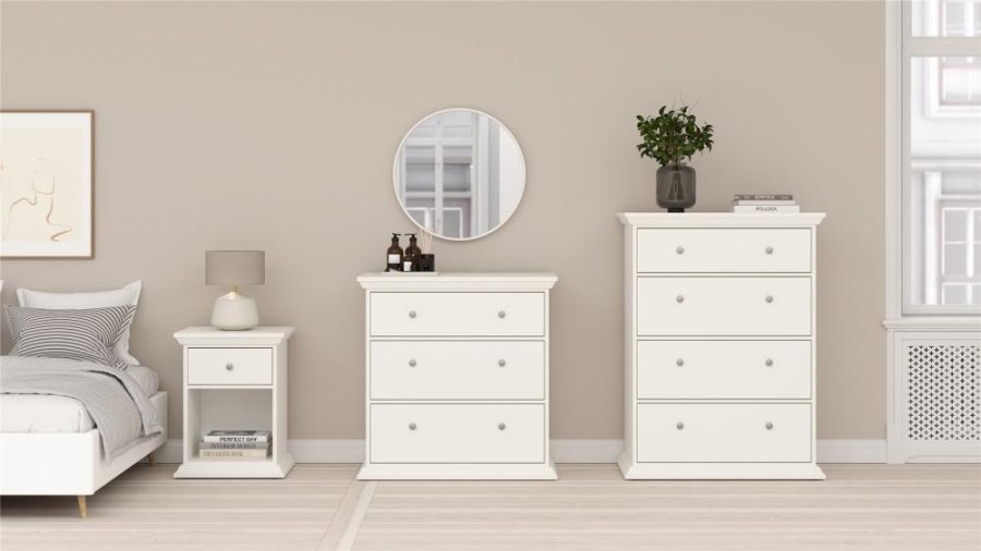 TVILUM North Chest med 4 skuffer, Hvid, 86,3 x 51,6 x 115,6 cm