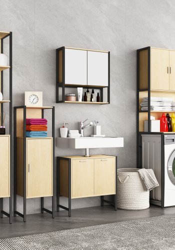 VCM NORDIC Edino badevrelsesunderskab til hndvask, m. 2 lger - natur melamin