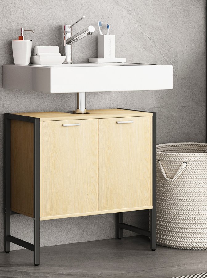 VCM NORDIC Edino badevrelsesunderskab til hndvask, m. 2 lger - natur melamin