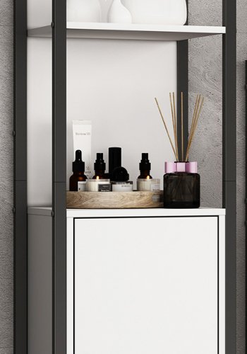 VCM NORDIC Edino badevrelseskab Hj, m. 1 lge og 3 hylder - hvid melamin