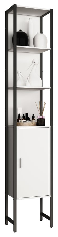 VCM NORDIC Edino badevrelseskab Hj, m. 1 lge og 3 hylder - hvid melamin