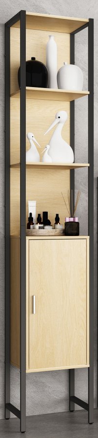 VCM NORDIC Edino badevrelseskab Hj, m. 1 lge og 3 hylder - natur melamin