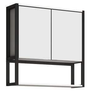 VCM NORDIC Edino badevrelsesskab, m. spejl, 2 lger, 1 hylde - hvid tr