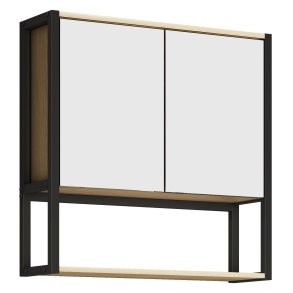 VCM NORDIC Edino badevrelsesskab, m. spejl, 2 lger, 1 hylde - natur tr