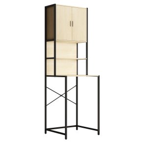 VCM NORDIC Edino skab til vaskemaskine/trretumbler, m. 2 lger, 3 hylder - natur tr