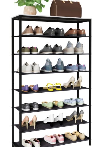 VCM NORDIC Taliro skoreol, m. 7 rum - hvid/sort metal