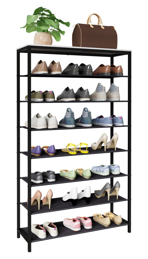 VCM NORDIC Taliro skoreol, m. 7 rum - hvid/sort metal