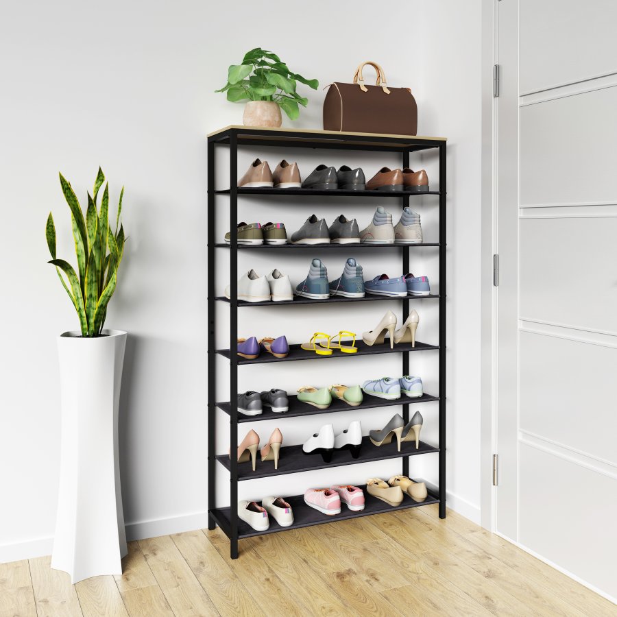 VCM NORDIC Taliro skoreol, m. 7 rum - natur/sort metal