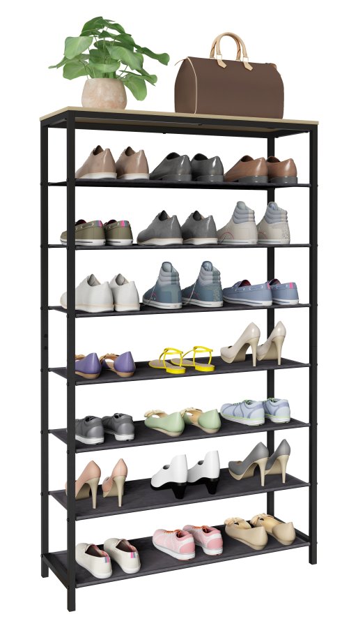 VCM NORDIC Taliro skoreol, m. 7 rum - natur/sort metal