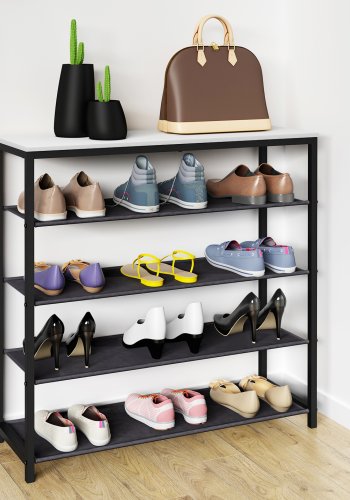 VCM NORDIC Taliro skoreol, m. 4 rum - hvid/sort metal