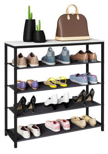 VCM NORDIC Taliro skoreol, m. 4 rum - hvid/sort metal