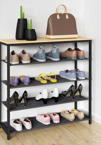 VCM NORDIC Taliro skoreol, m. 4 rum - natur/sort metal