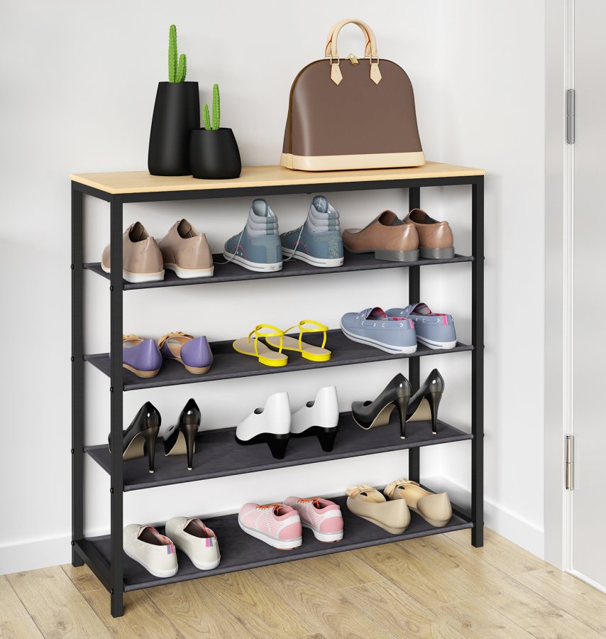 VCM NORDIC Taliro skoreol, m. 4 rum - natur/sort metal